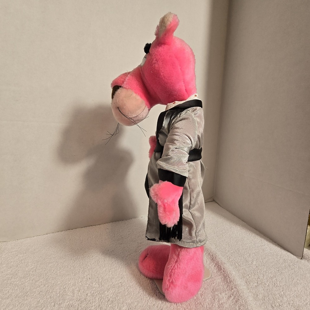 Vintage Pink Panther Plush Doll Toy 1795 The Lover in Robe 1980 With Stand - Picture 5 of 11